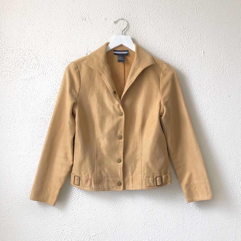 Vintage Requirements Gold Cropped Bomber Jacket S